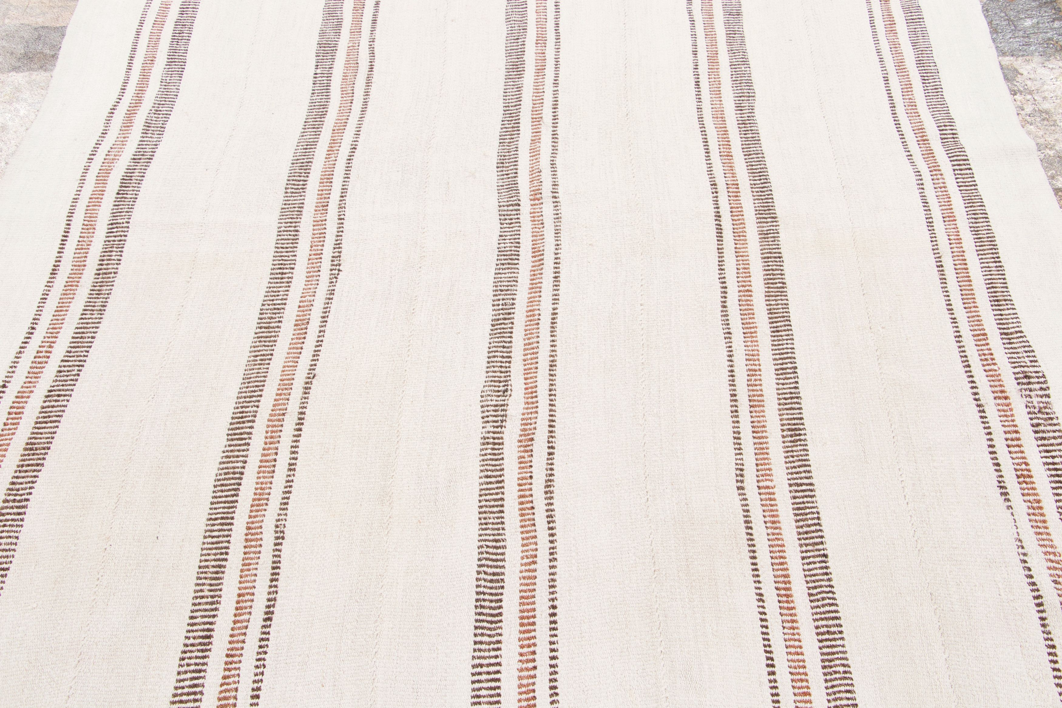 Vintage Turkish Striped Kilim Rug