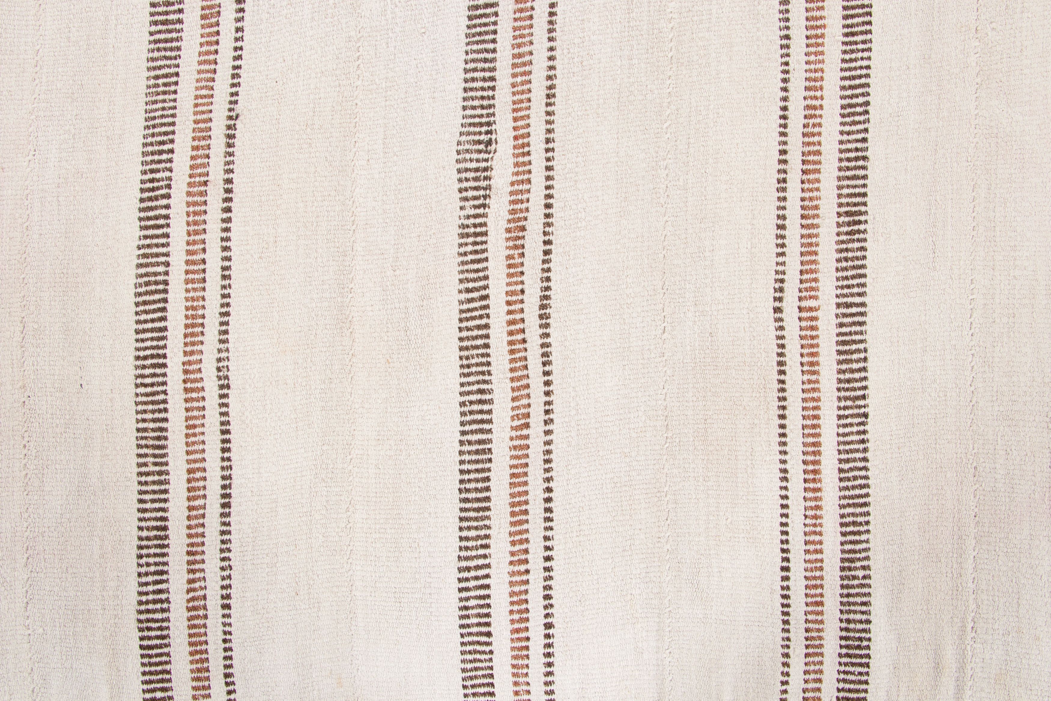 Vintage Turkish Striped Kilim Rug