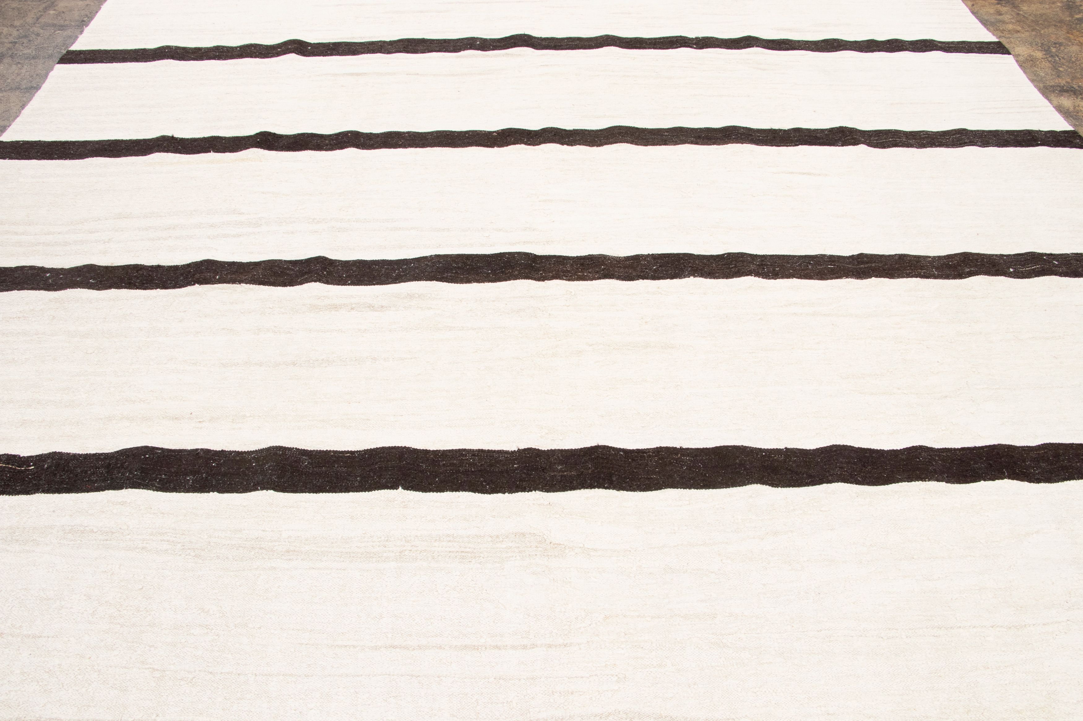 Vintage Turkish Striped Kilim Rug