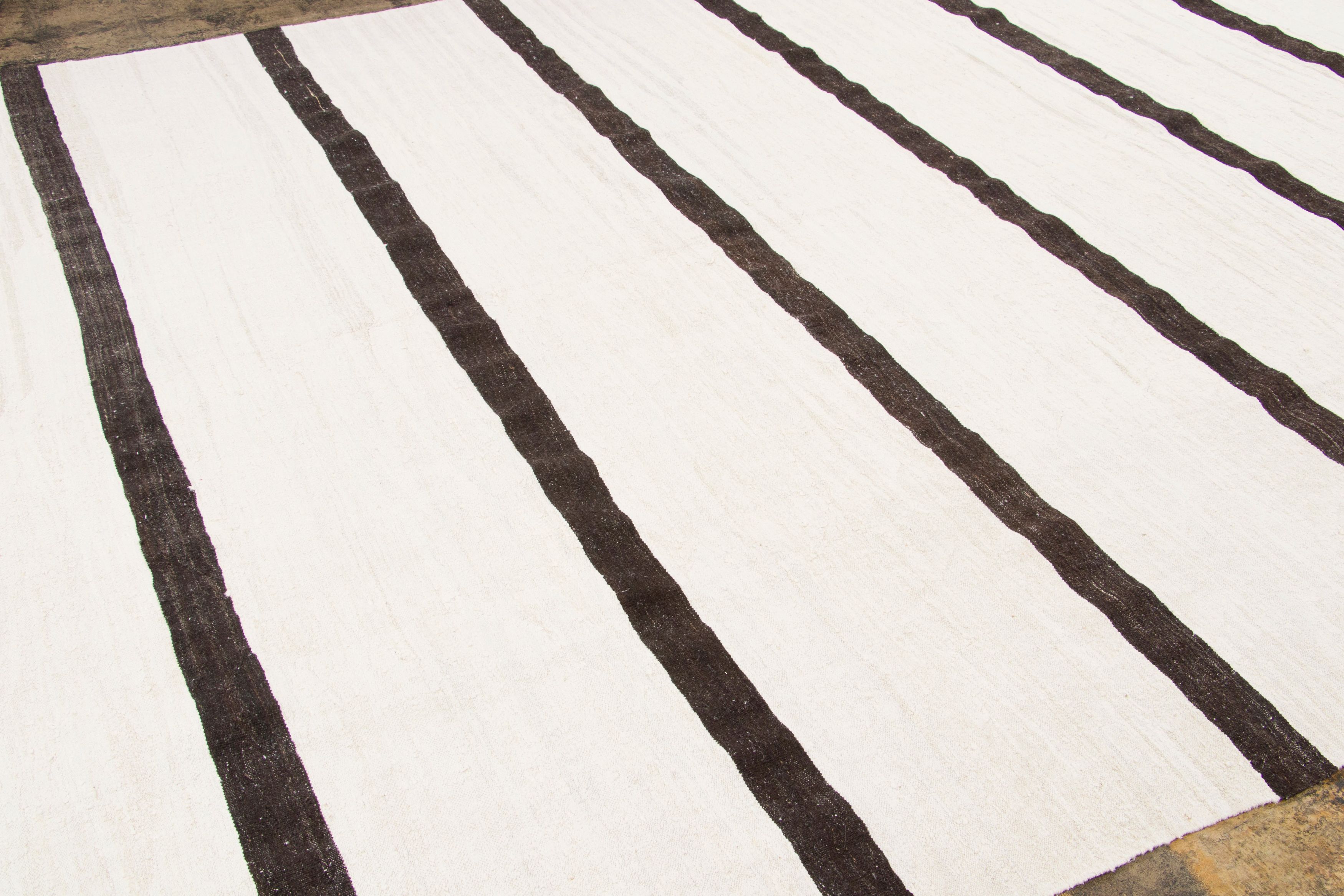 Vintage Turkish Striped Kilim Rug