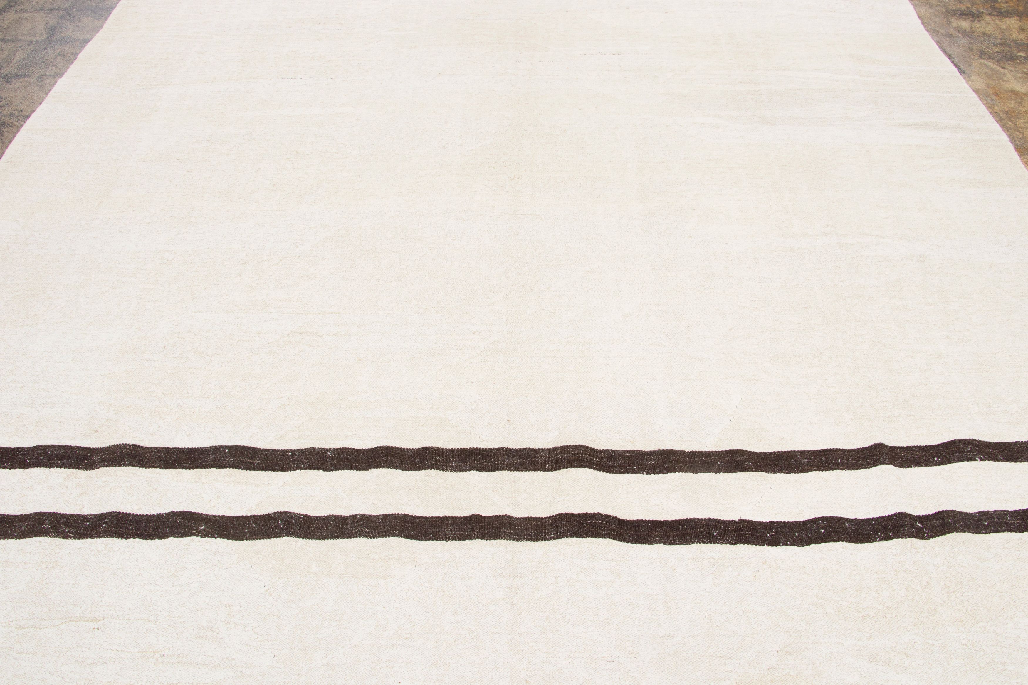 Vintage Turkish Striped Kilim Rug