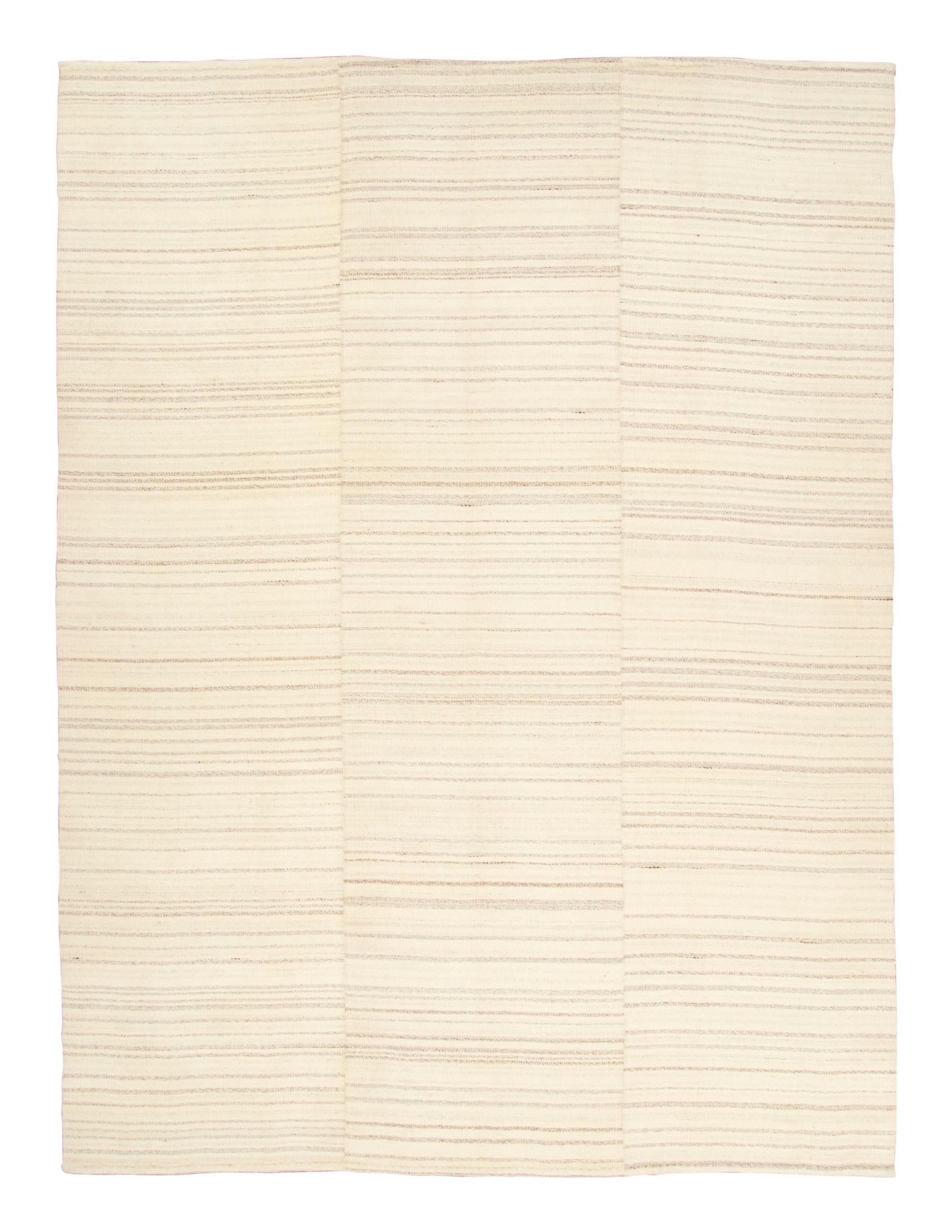 Vintage Panelled Striped Kilim Rug