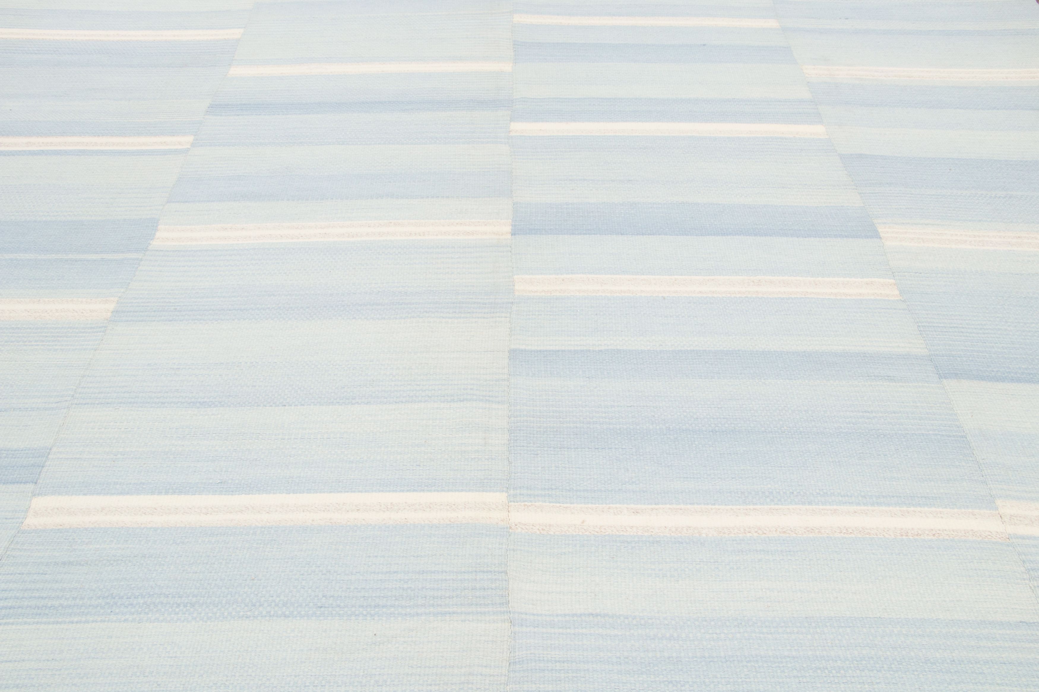 Vintage Panelled Striped Kilim Rug