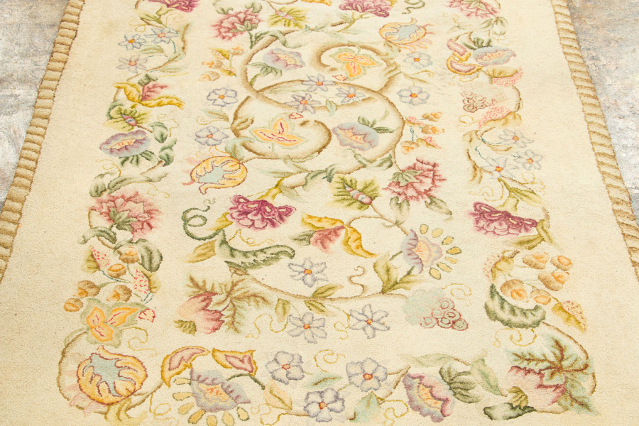 Antique Hooked Floral Rug