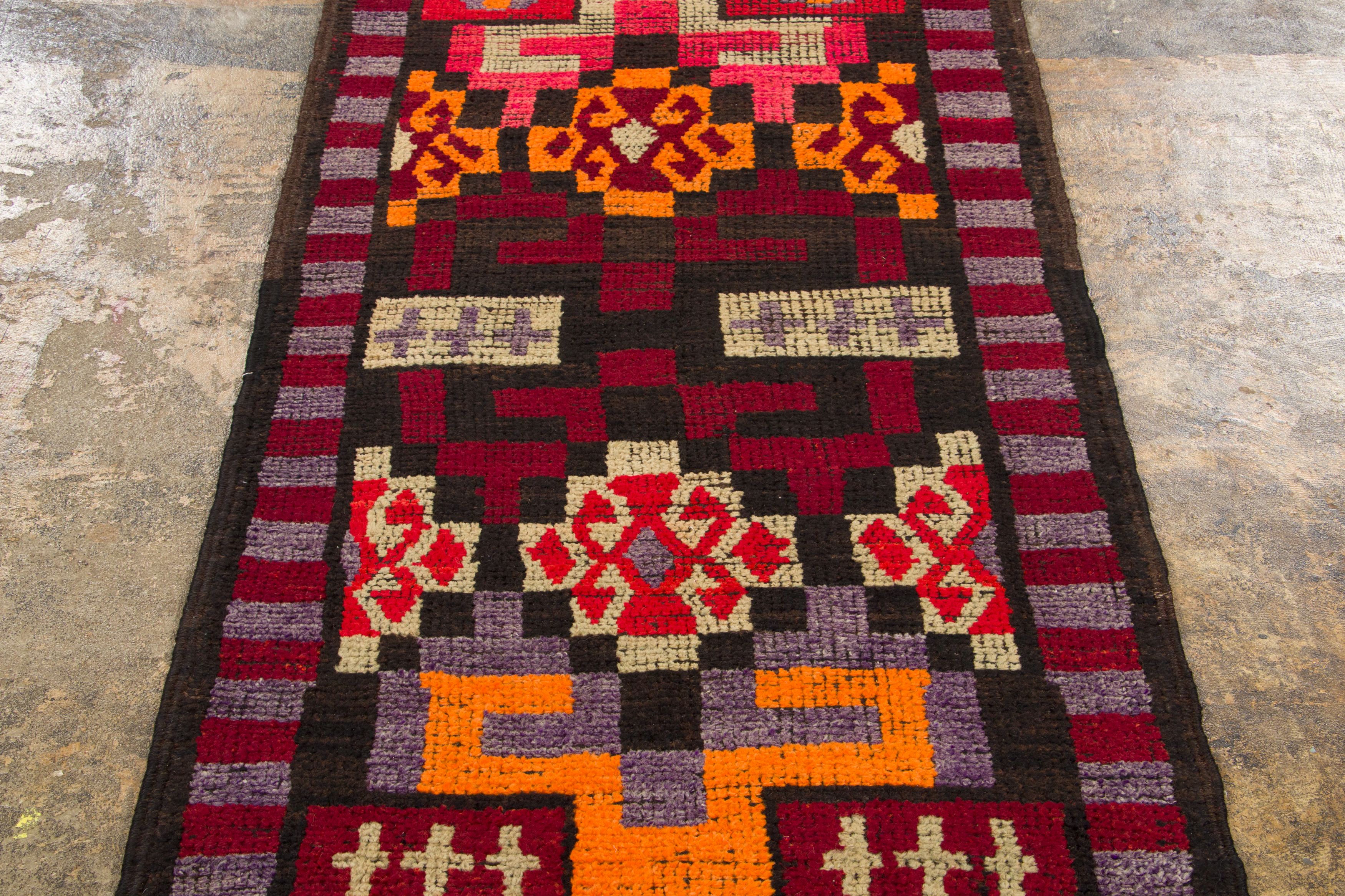 Vintage Geometric Kilim Runner