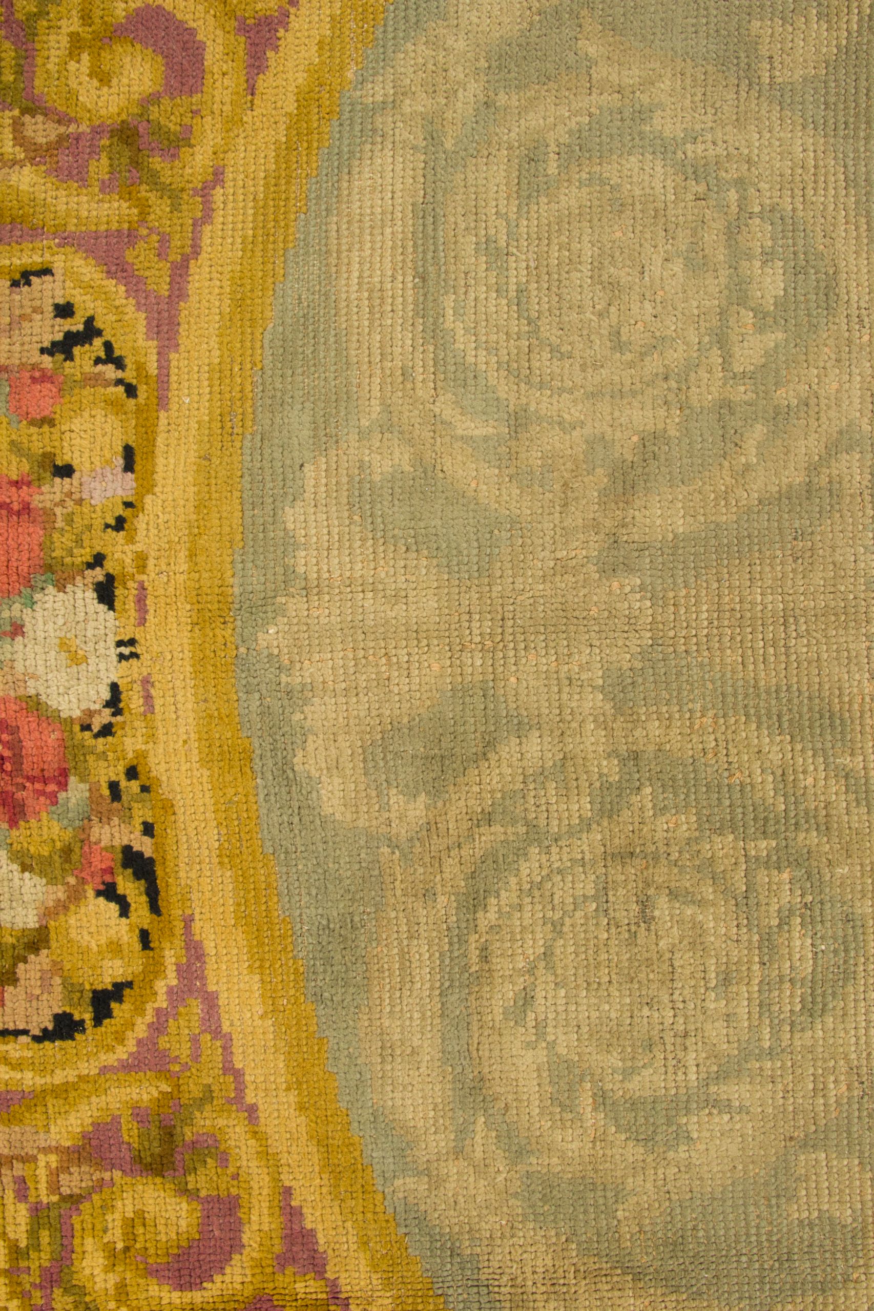 Oversized Antique Oval Savonnerie Rug