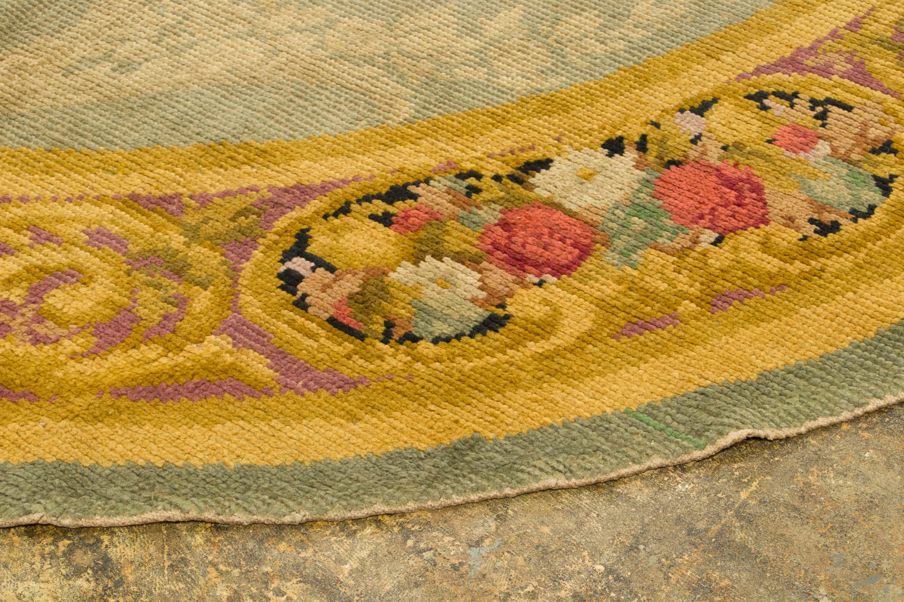 Oversized Antique Oval Savonnerie Rug