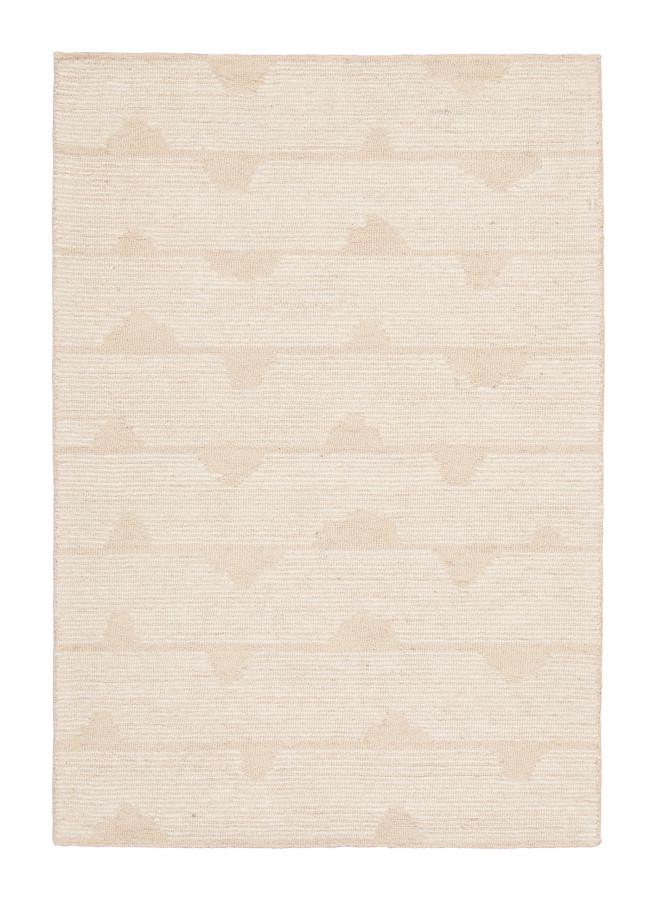 Rug & Kilim's Contemporary Rug with Geometric Pattern in Ivory & Beige