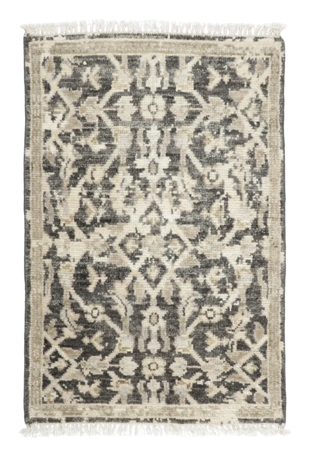 Rug & Kilim’s Modern Classics Gift-Sized Rug with Geometric Grid in Black & Beige