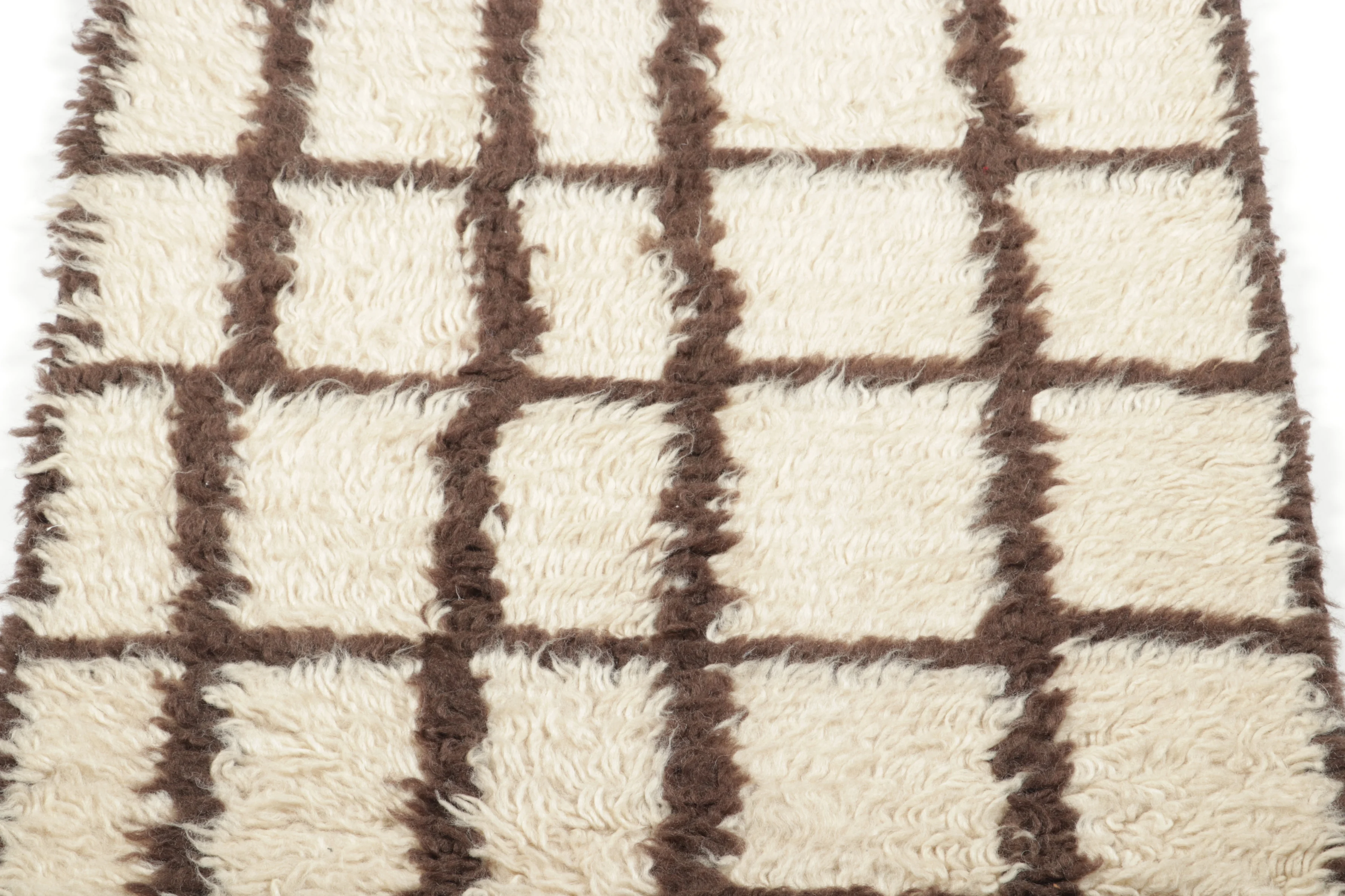 Contemporary Moroccan Geometric Shag Gift-Sized Rug