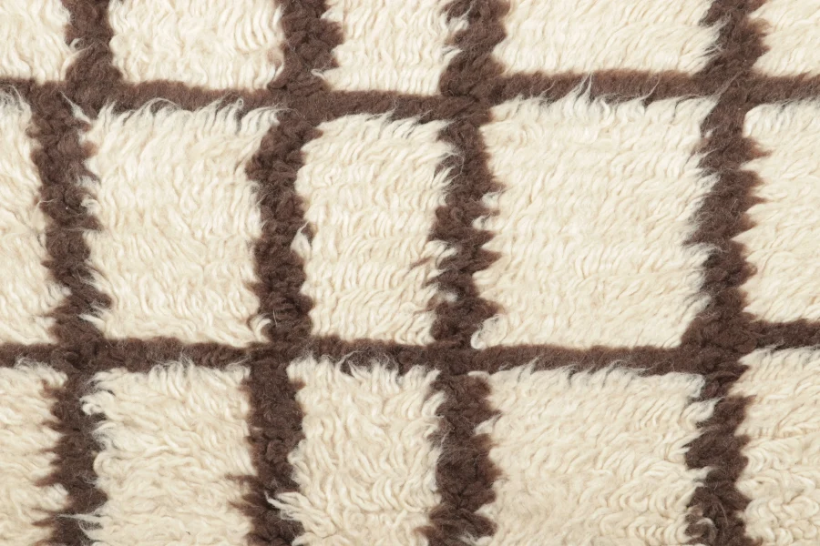 Contemporary Moroccan Geometric Shag Gift-Sized Rug