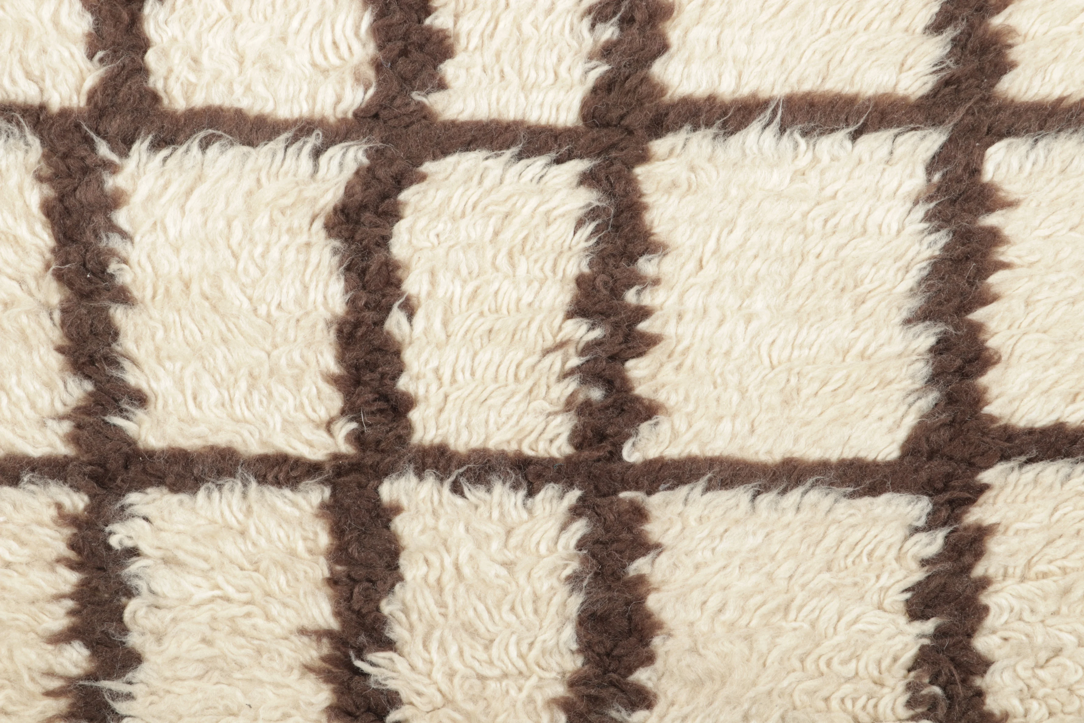 Contemporary Moroccan Geometric Shag Gift-Sized Rug