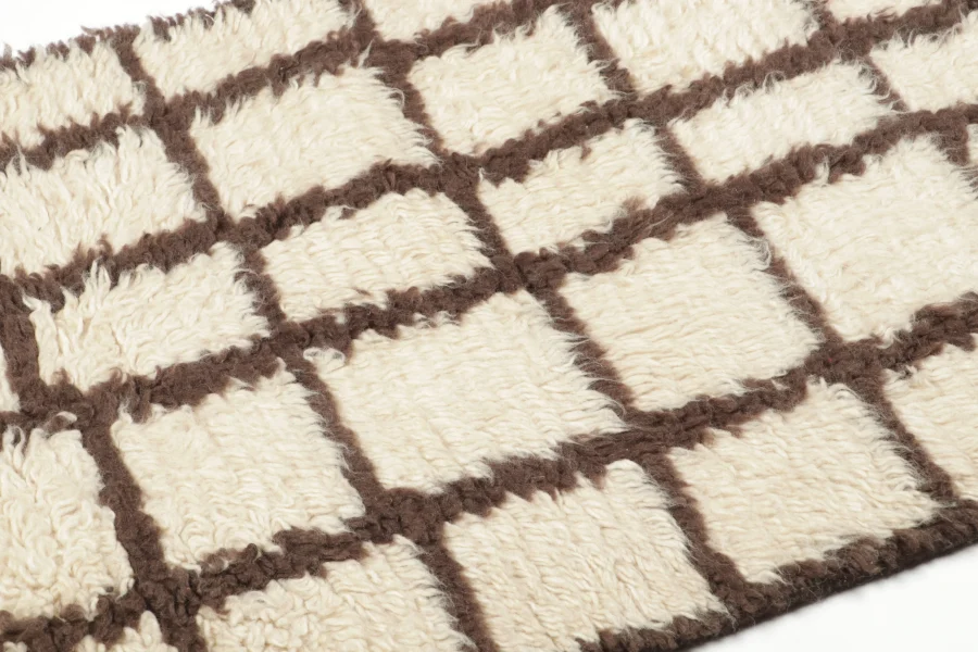 Contemporary Moroccan Geometric Shag Gift-Sized Rug