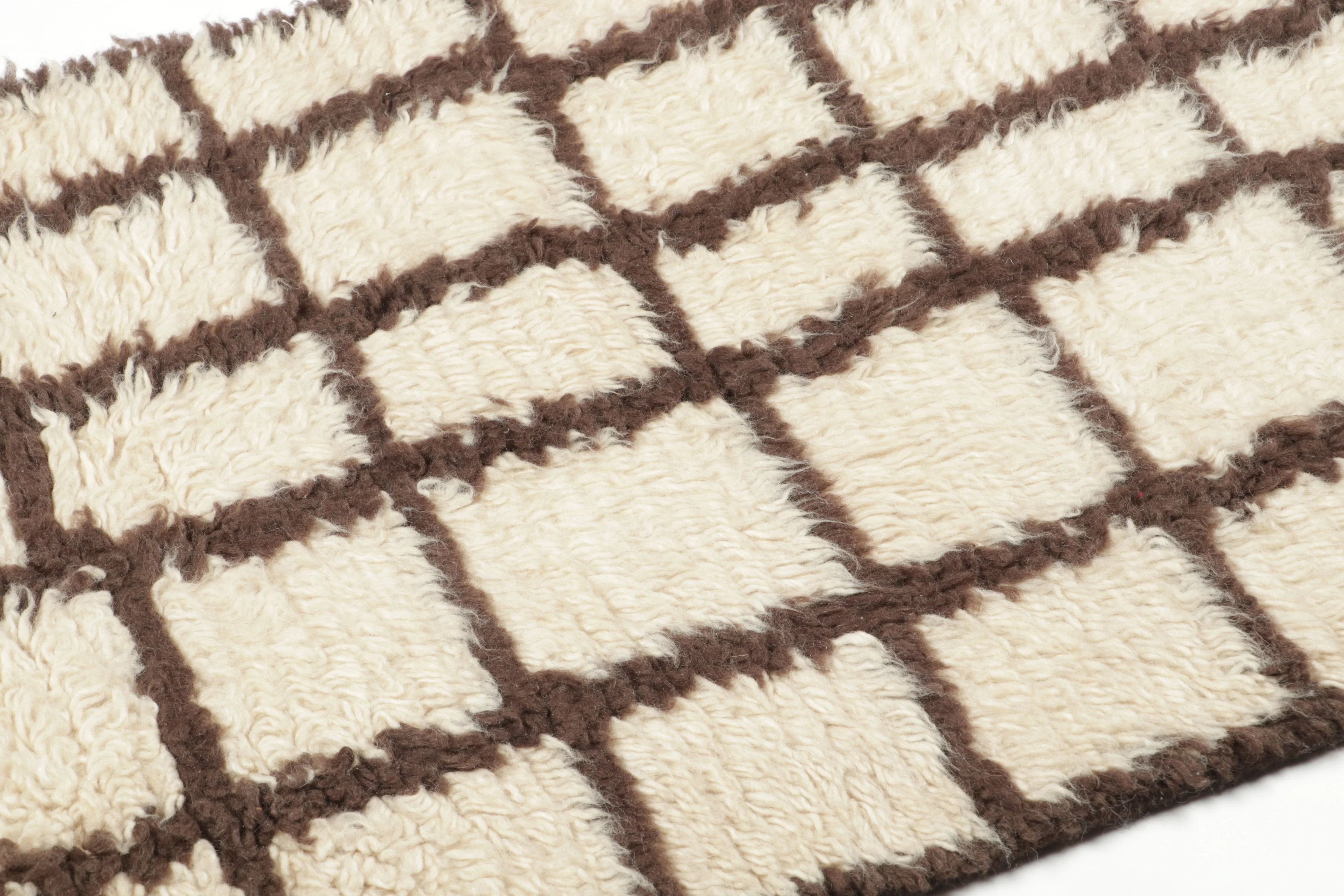 Contemporary Moroccan Geometric Shag Gift-Sized Rug