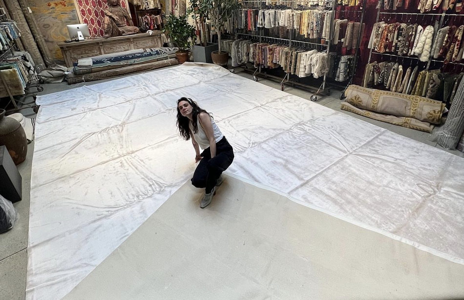 An Oversized Silk Rug at Rug & Kilim Showroom An Oversized Silk Rug at Rug & Kilim Showroom