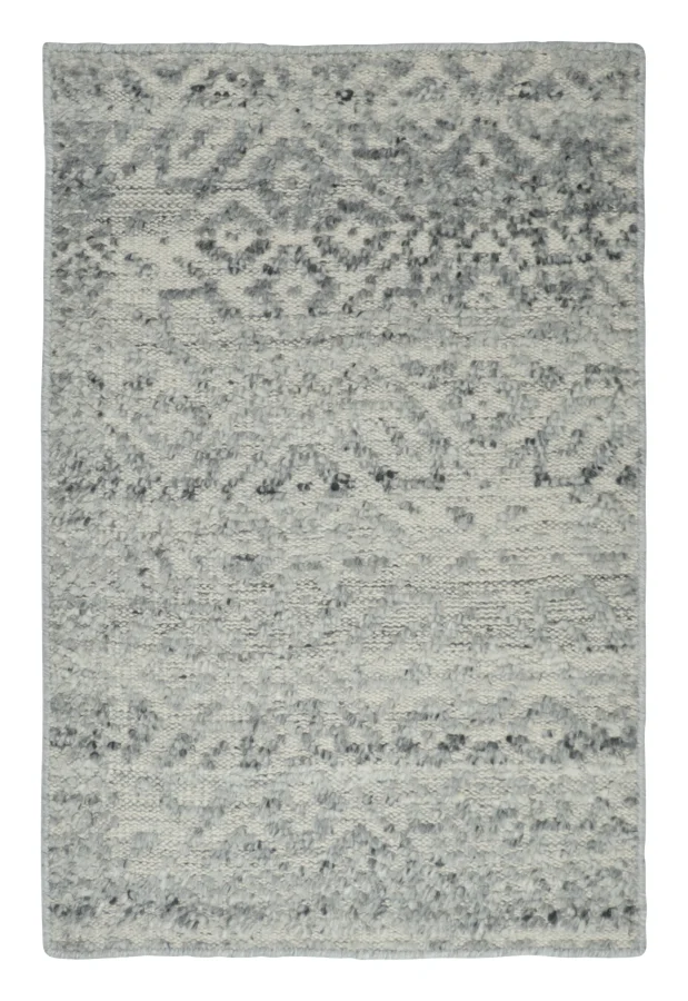Rug & Kilim’s Contemporary Gift-Sized Rug with Gray  Geometric High Low Texture