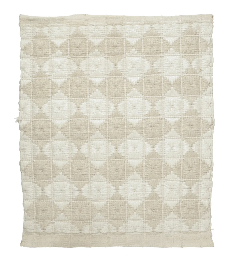Rug & Kilim’s Contemporary Flatweave Gift-Sized Rug with Geometric Grid in Beige