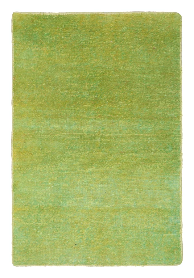 Rug & Kilim’s Contemporary Textural Gift-Sized Rug in Bright Chartreuse Hues