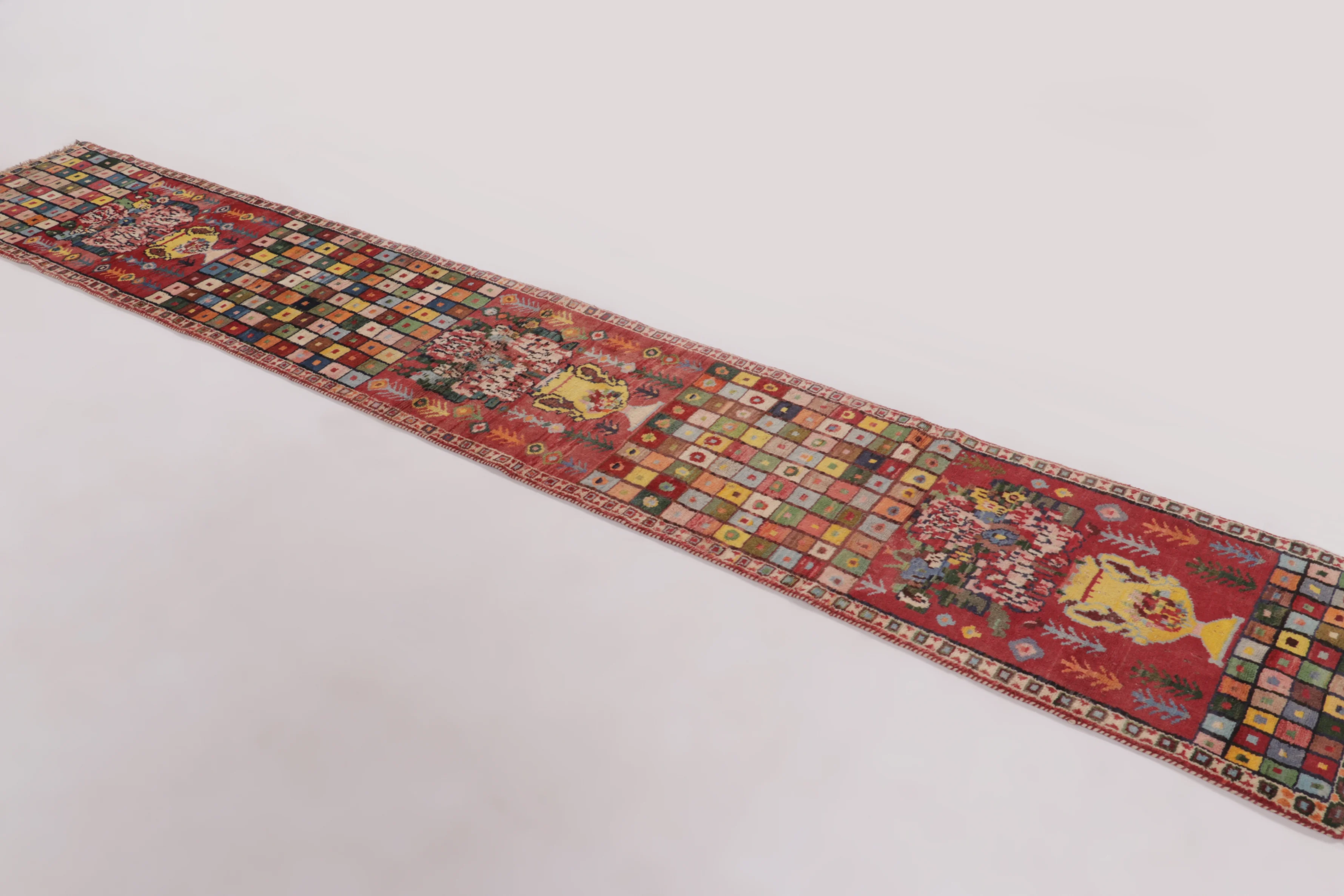 Vintage Gabbeh Pictorial Extra Long Runner