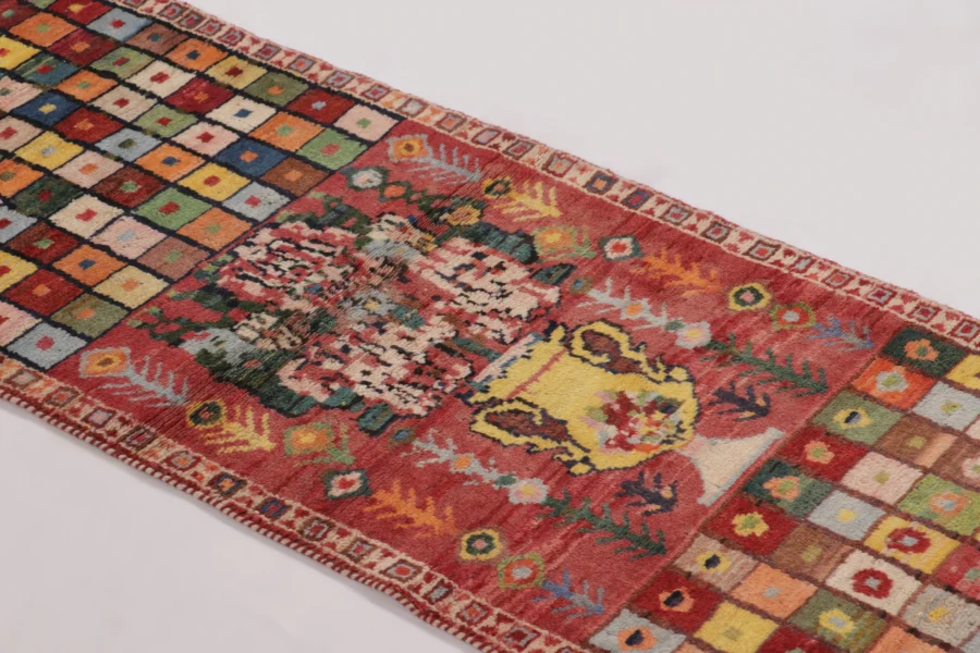 Vintage Gabbeh Pictorial Extra Long Runner