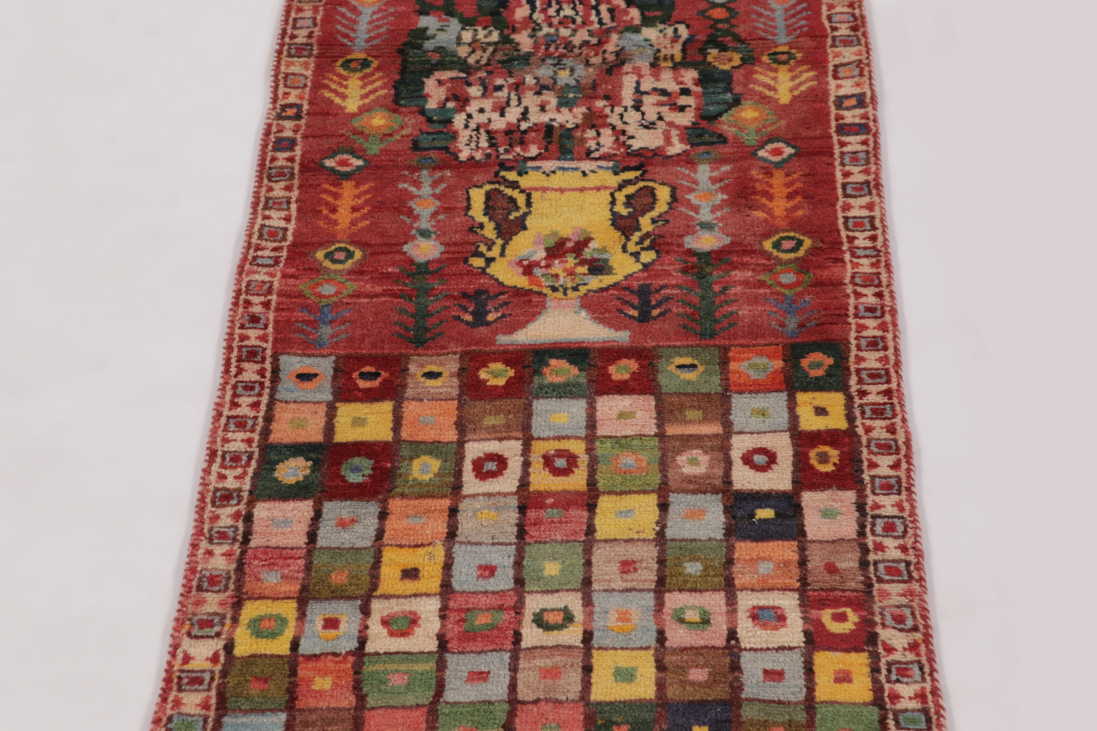 Vintage Gabbeh Pictorial Extra Long Runner