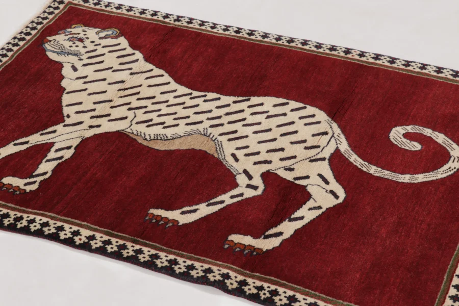 Vintage Gabbeh Pictorial Rug