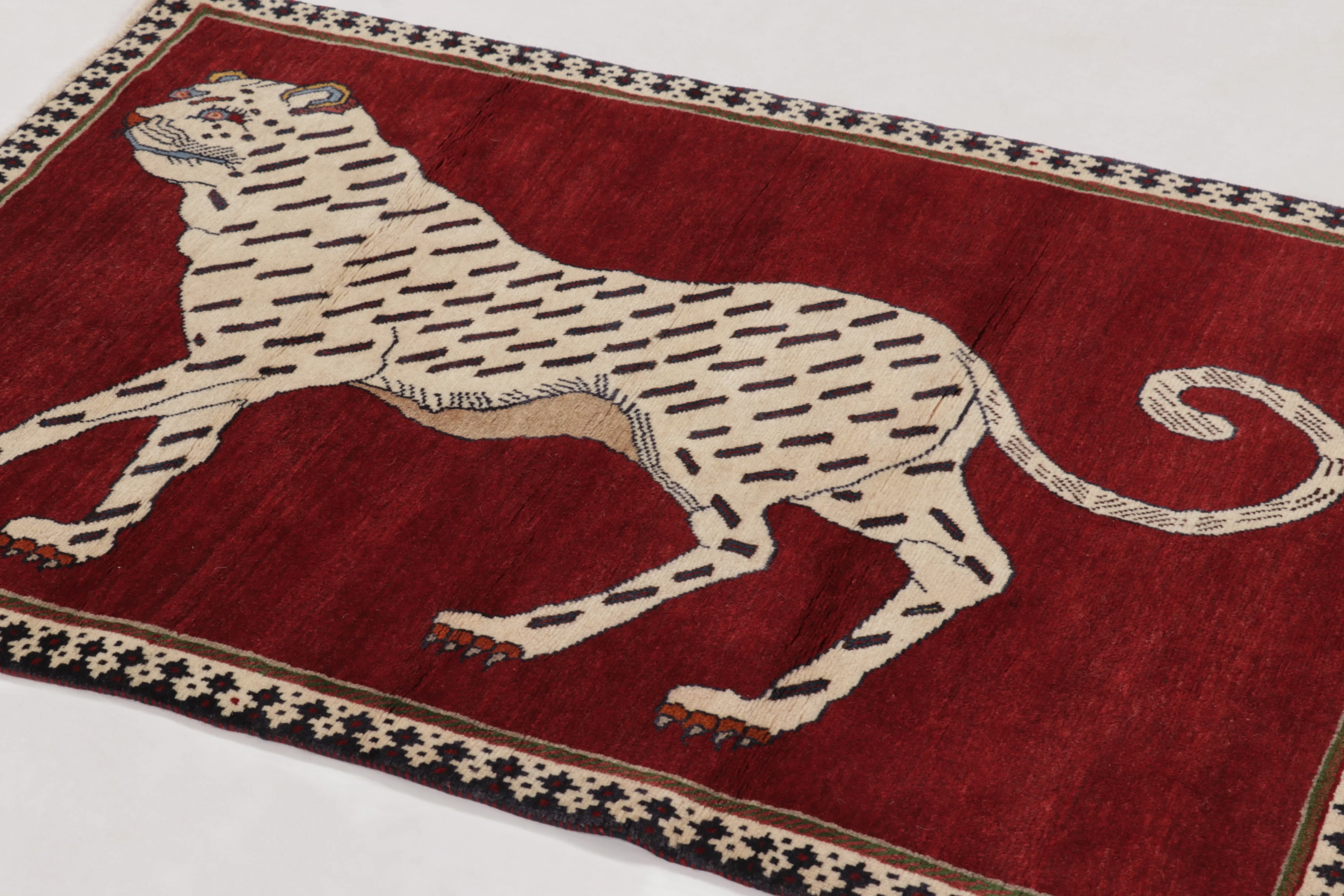 Vintage Gabbeh Pictorial Rug