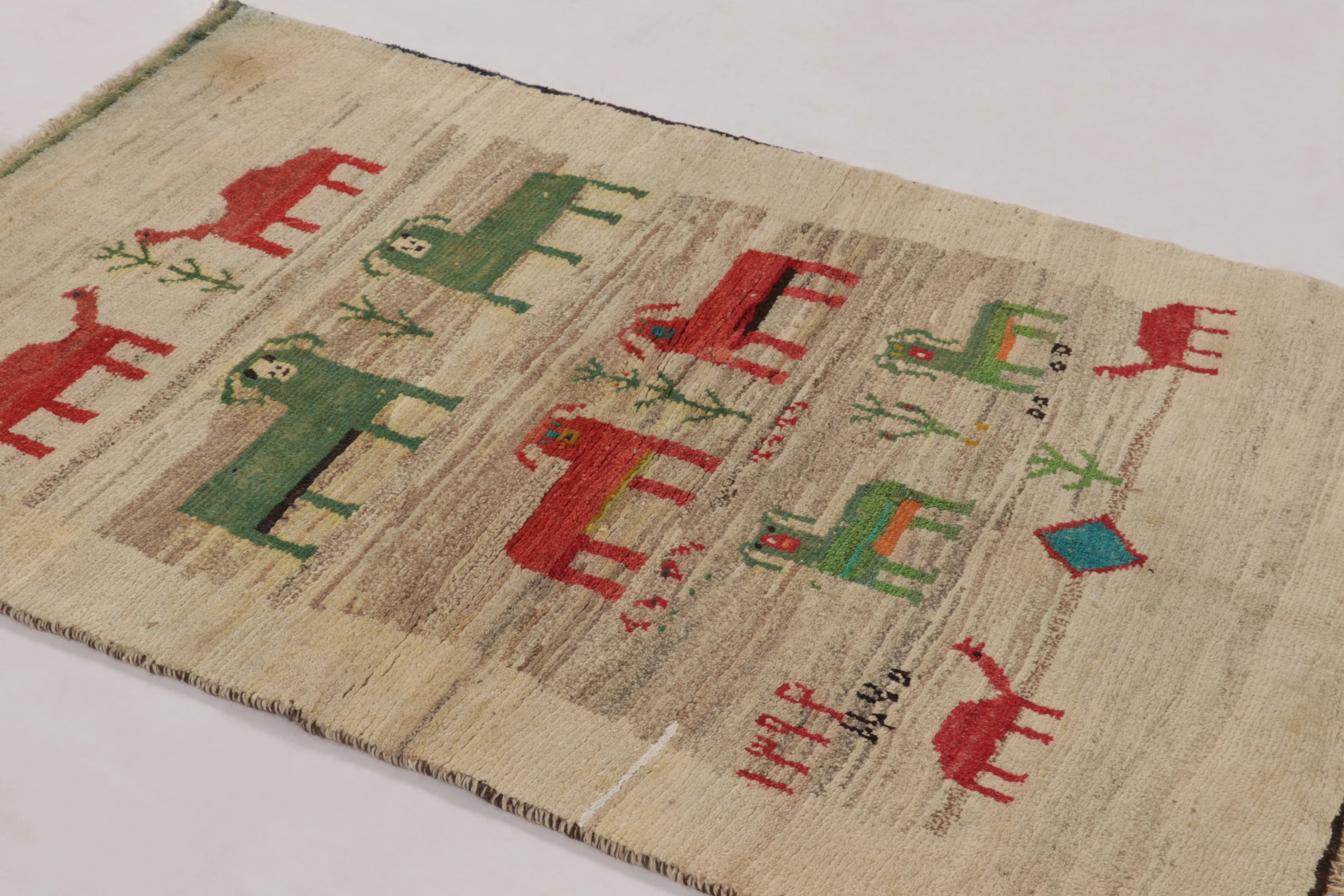 Vintage Gabbeh Pictorial Rug