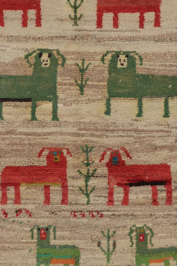 Vintage Gabbeh Pictorial Rug