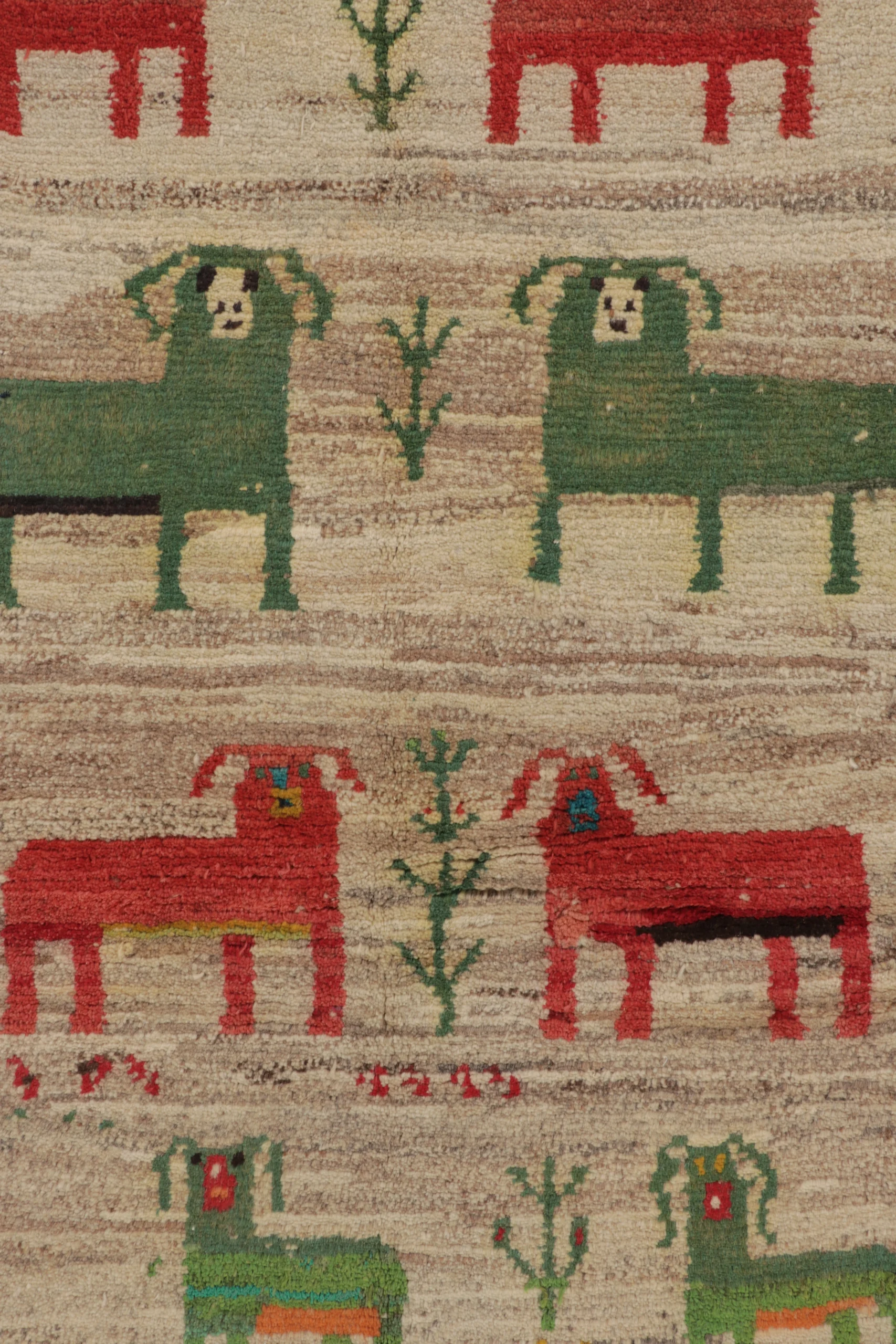 Vintage Gabbeh Pictorial Rug