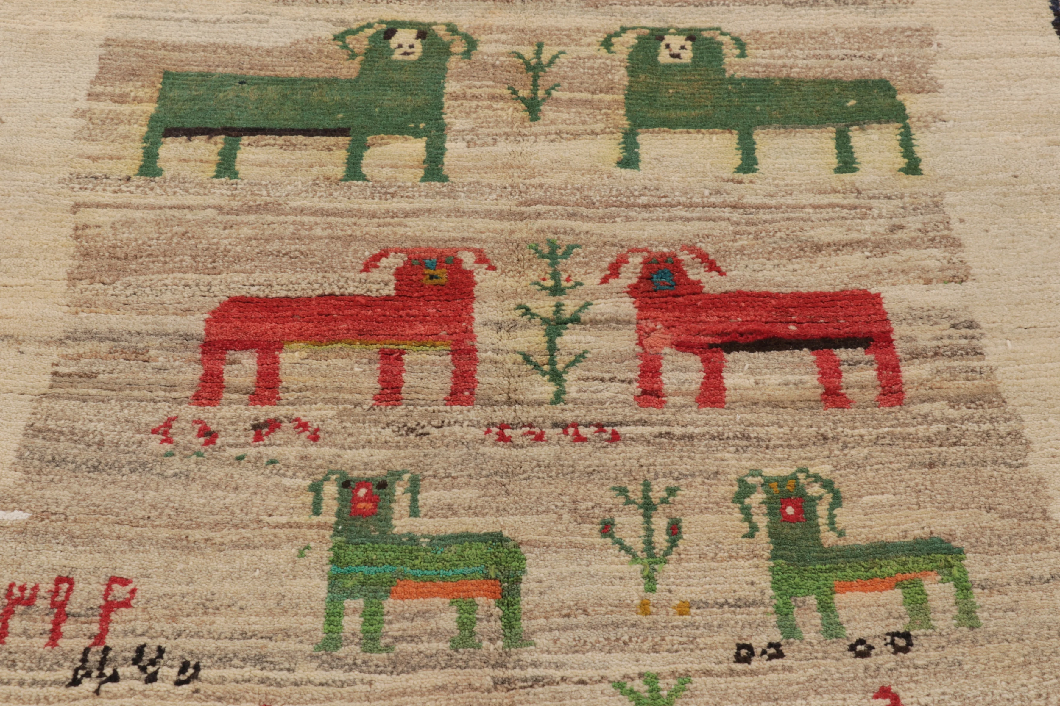 Vintage Gabbeh Pictorial Rug