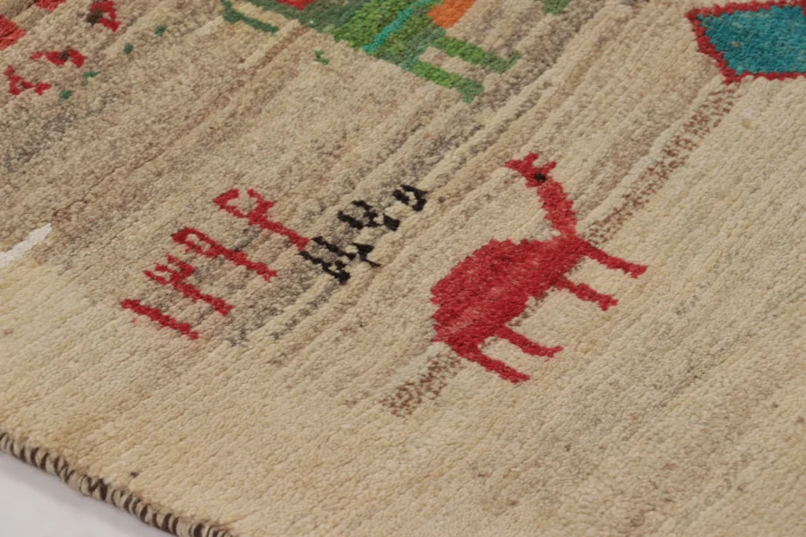 Vintage Gabbeh Pictorial Rug