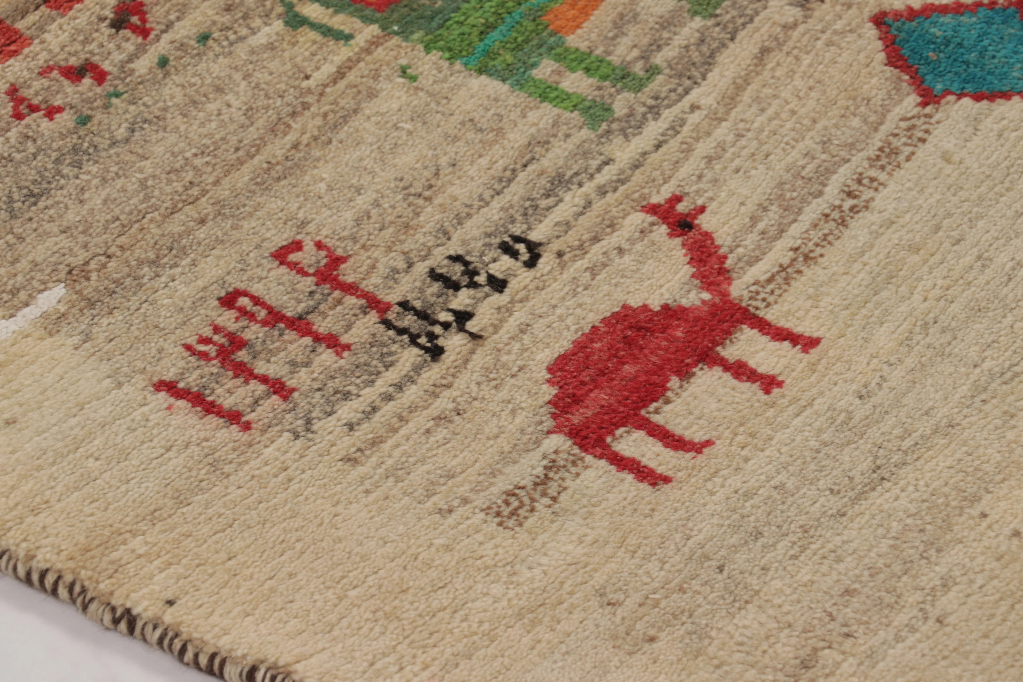 Vintage Gabbeh Pictorial Rug