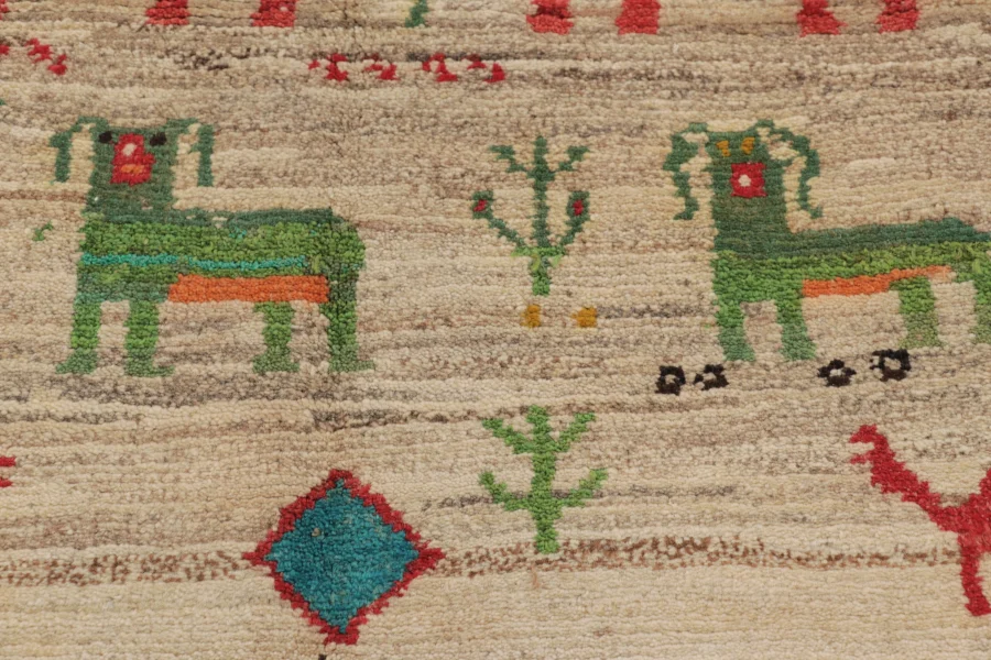 Vintage Gabbeh Pictorial Rug