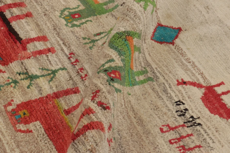 Vintage Gabbeh Pictorial Rug