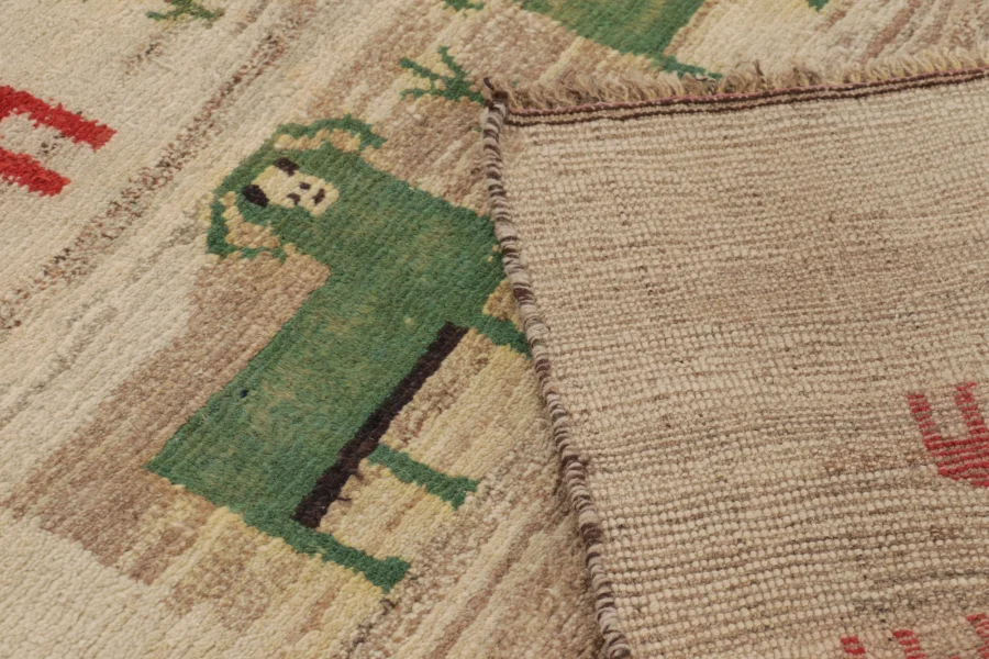 Vintage Gabbeh Pictorial Rug
