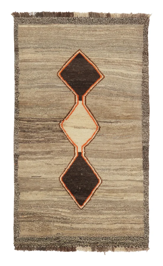 Vintage Gabbeh Pictorial Runner with Diamond Medallions - Rug & Kilim