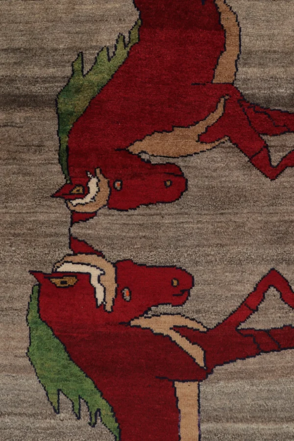 Vintage Gabbeh Pictorial Rug
