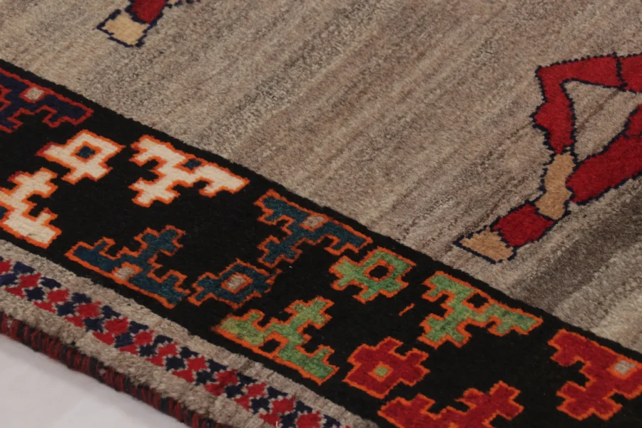 Vintage Gabbeh Pictorial Rug