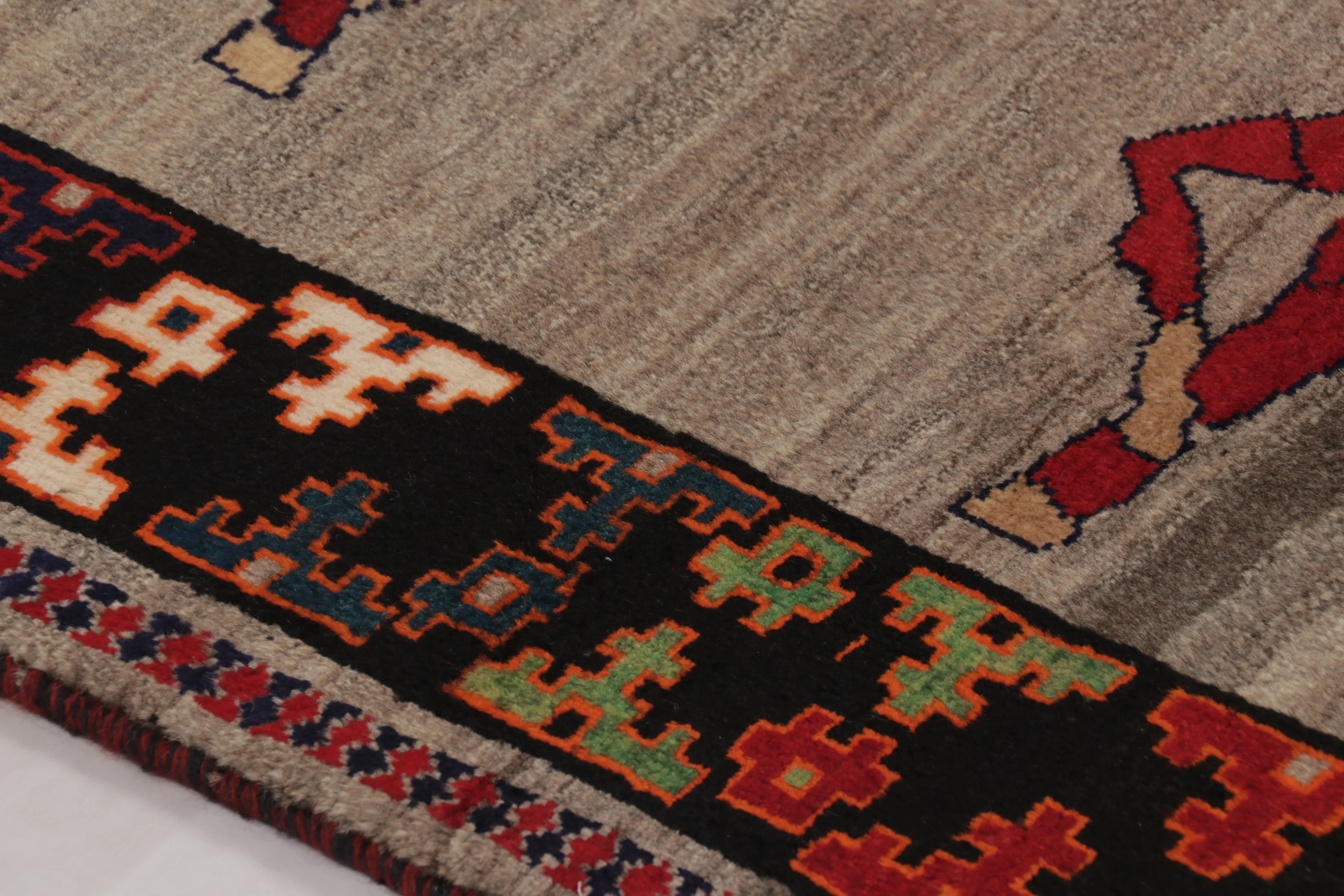 Vintage Gabbeh Pictorial Rug