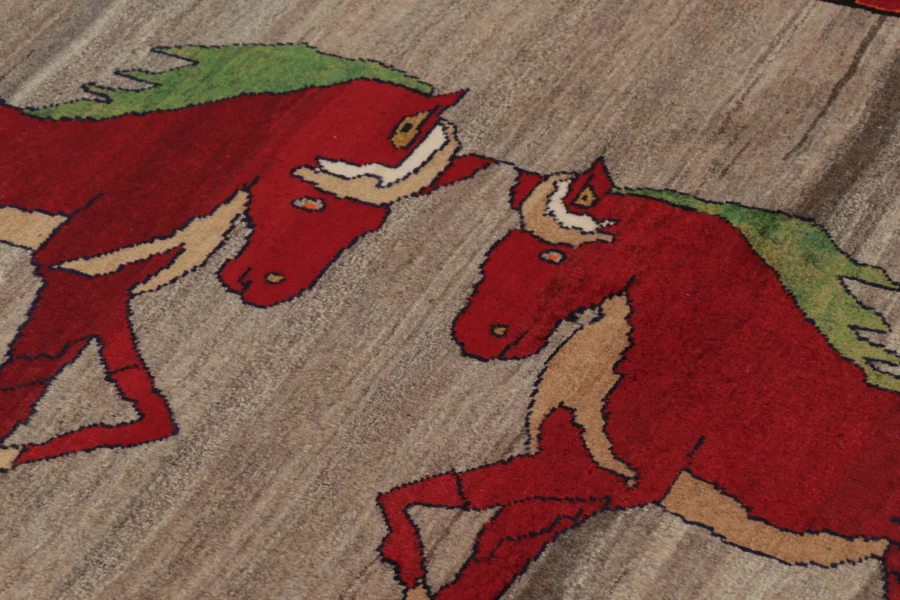 Vintage Gabbeh Pictorial Rug