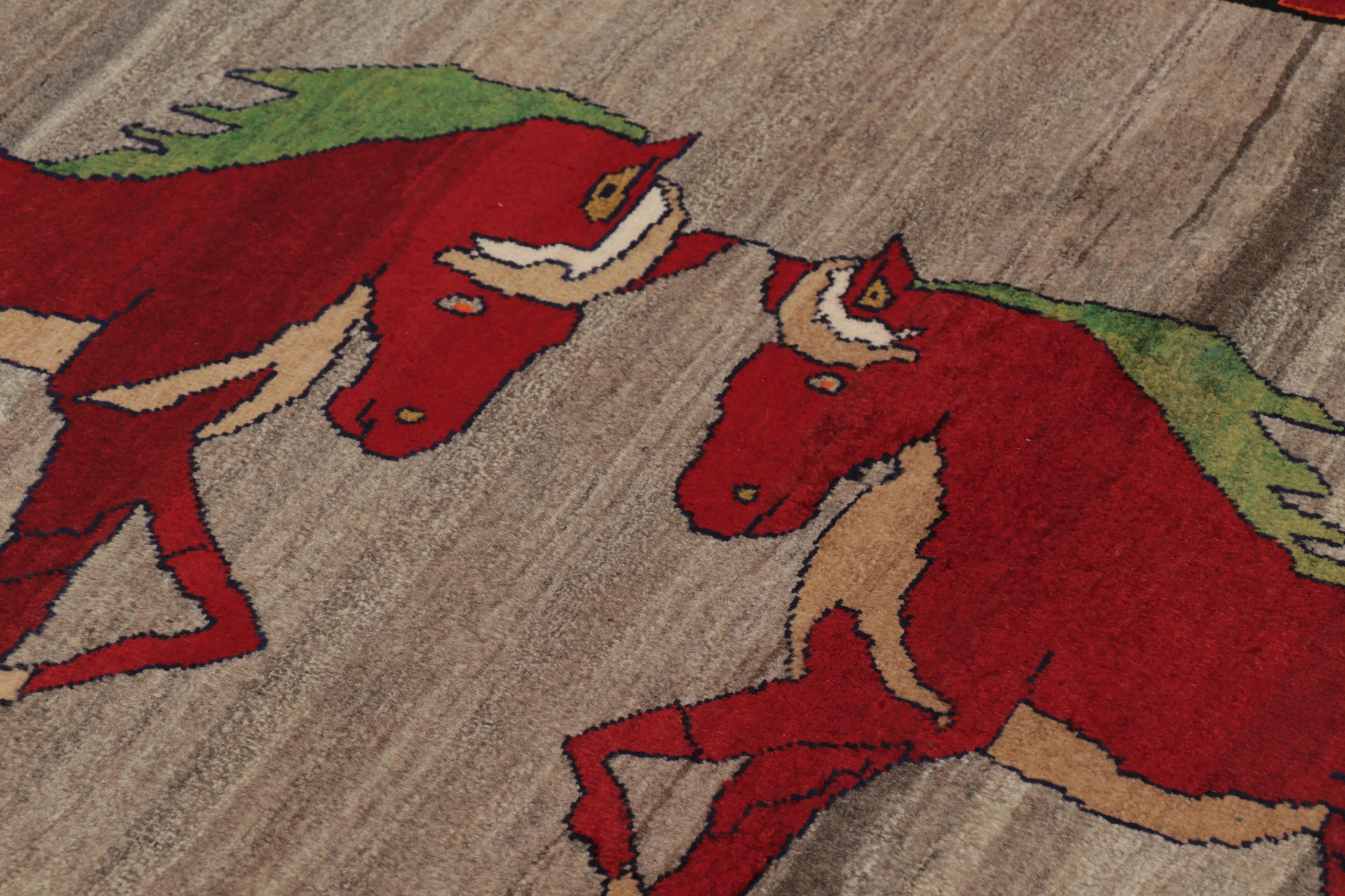Vintage Gabbeh Pictorial Rug