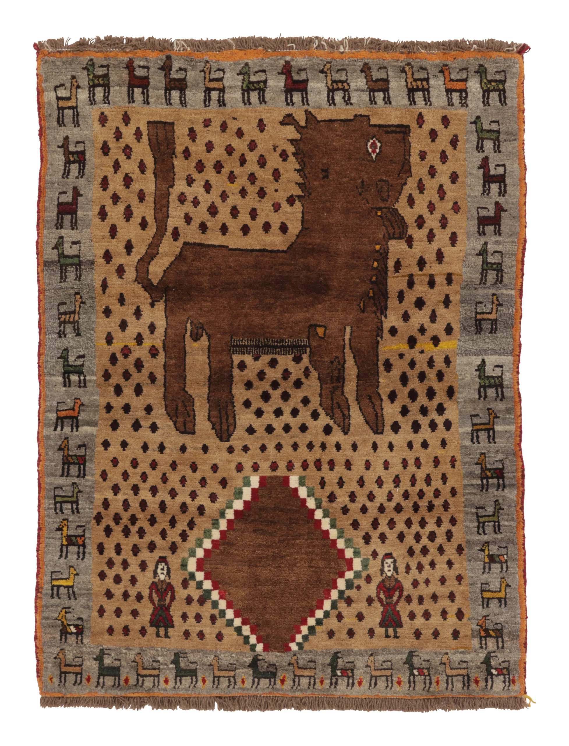 Vintage Gabbeh Pictorial Rug