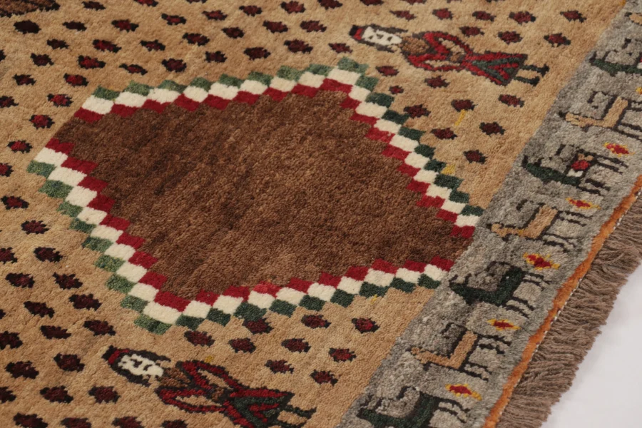 Vintage Gabbeh Pictorial Rug