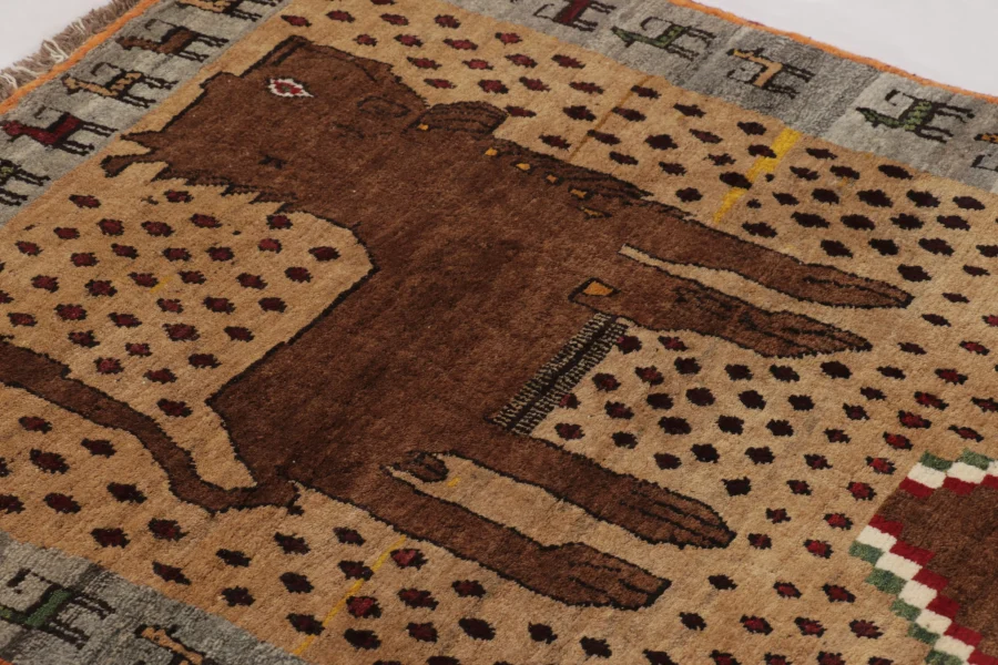Vintage Gabbeh Pictorial Rug