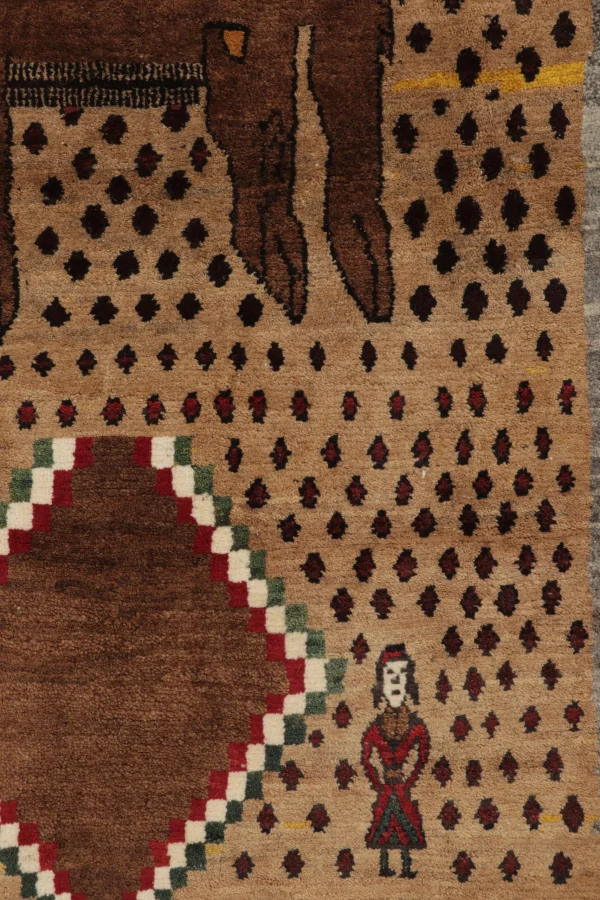 Vintage Gabbeh Pictorial Rug