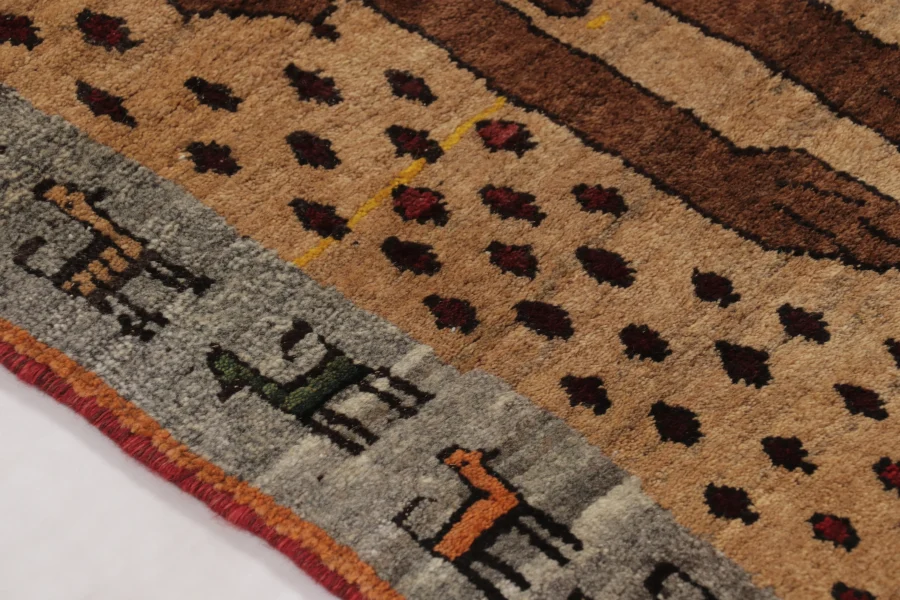 Vintage Gabbeh Pictorial Rug