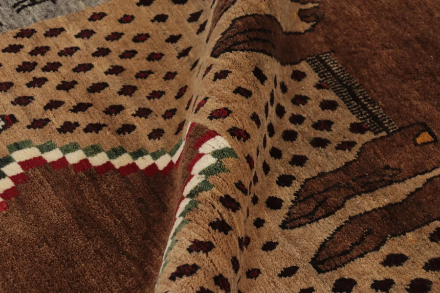 Vintage Gabbeh Pictorial Rug