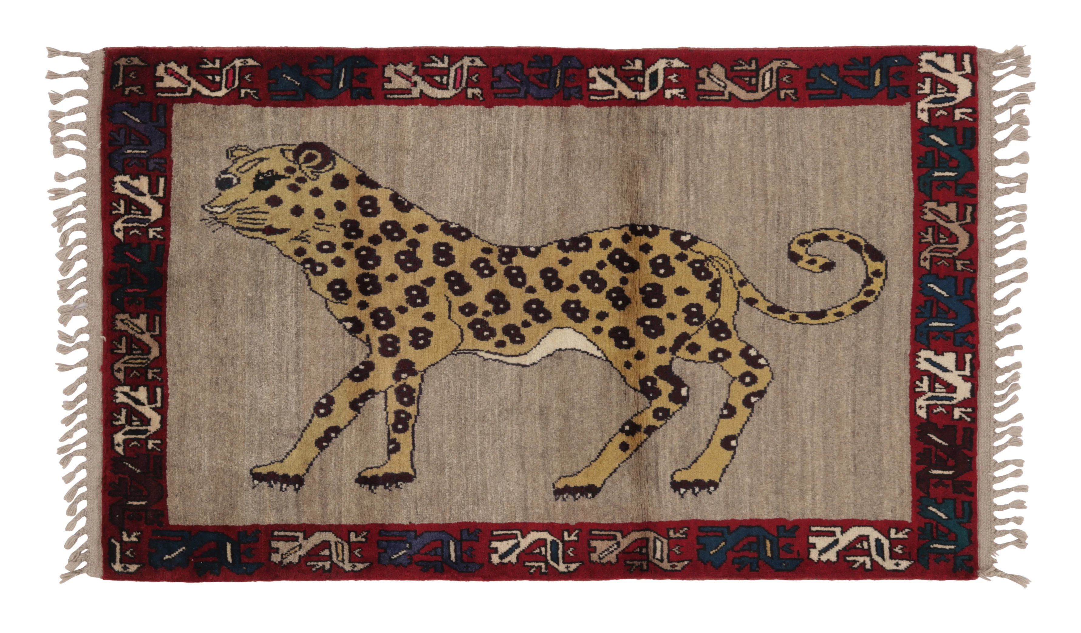 Vintage Gabbeh Pictorial Rug