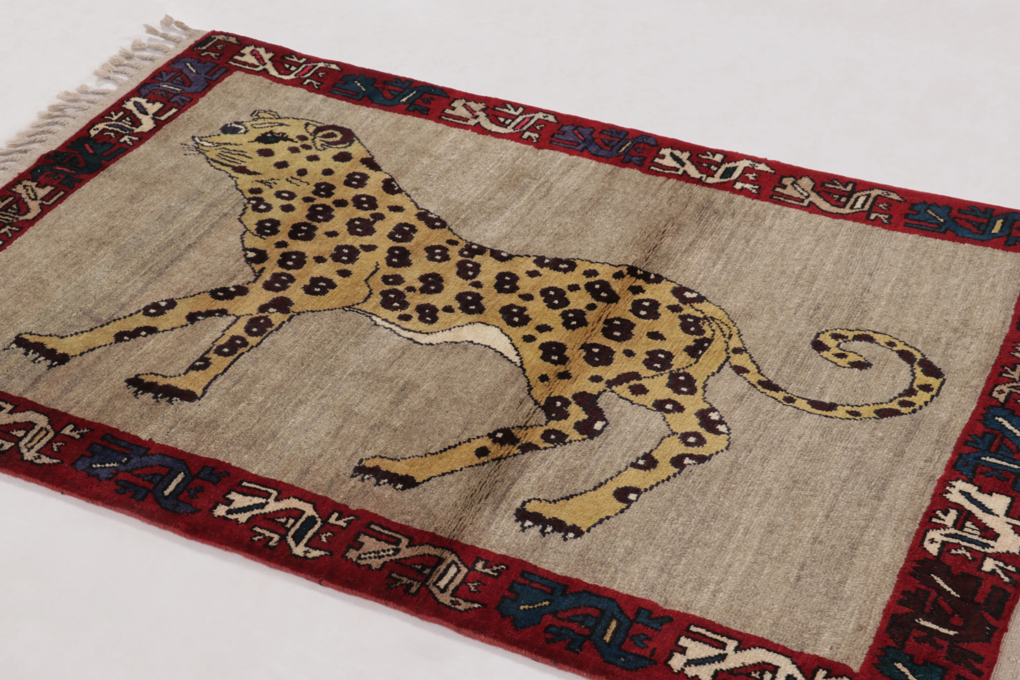 Vintage Gabbeh Pictorial Rug